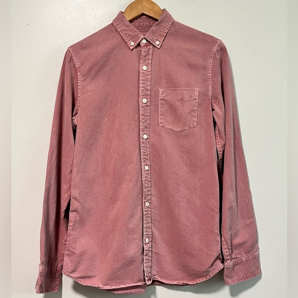 Pull&Bear Men’s Faded Red Button-Down Shirt - Size EU S - Picture 2 of 10